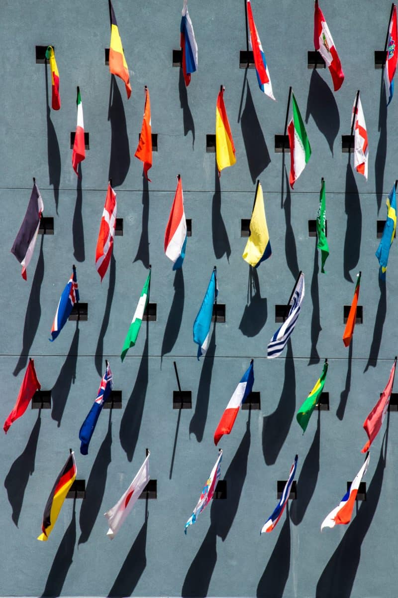 international group of flags